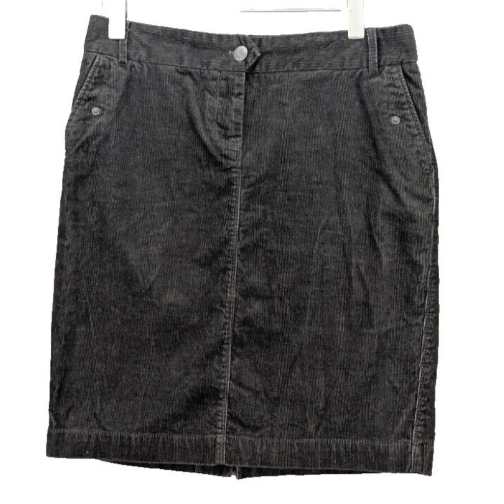 J. Crew Skirt Womens Size 4 Corduroy Pencil Brown Zip Stretch Classic Y2K‎ Retro